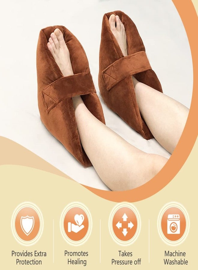 Zelen Heel Protectors Cushion Bed Sores (1 Pair) Foot Pillows Heel for Pressure Sores Ankle Protector Pillow Foot Foam Boots for Pressure Ulcers Bedridden Heel Pain Relief - Image 4
